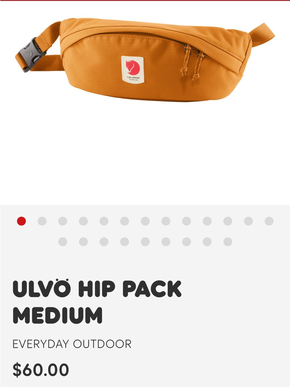 Fjällräven - ULVÖ HIP PACK - MEDIUM - Red Gold - NWT